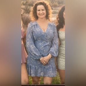 French Kiss size M dress. Light baby blue with white flowers. Worn once.